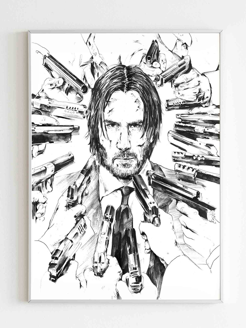 Keanu Reeves drawing of John Wick Chapter 2 | John wick tattoo, Marvel  drawings, Drawings